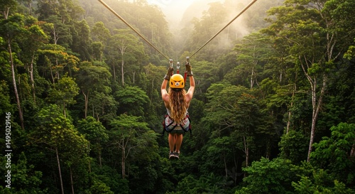Zipline adventure extreme forest canopy travel activity vacation thrill outdoor challenge adrenaline rush sport