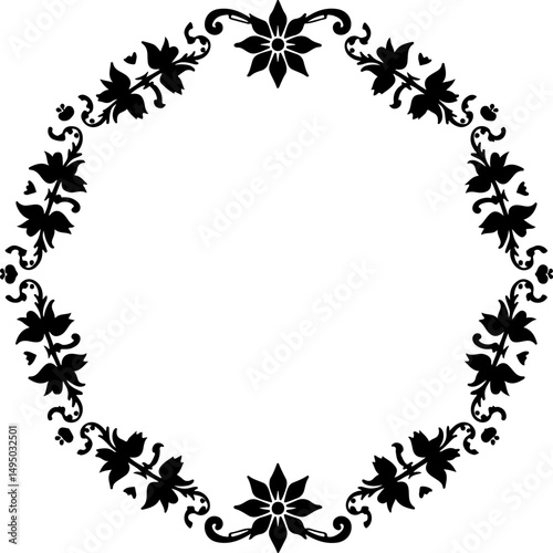 Ornate Floral Silhouette Tree