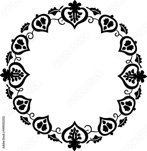 Ornate Floral Silhouette Tree