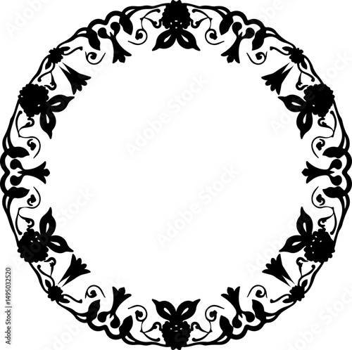 Ornate Floral Silhouette Tree