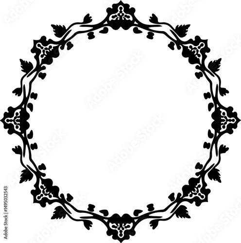 Ornate Floral Silhouette Tree