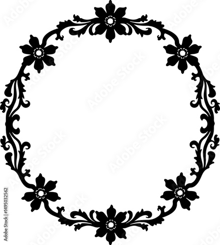 Ornate Floral Silhouette Tree