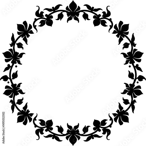 Ornate Floral Silhouette Tree