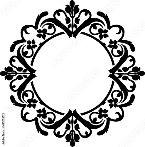 Ornate Floral Silhouette Tree