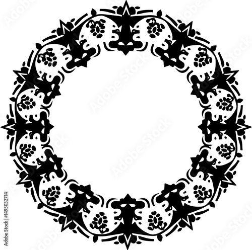 Ornate Floral Silhouette Tree