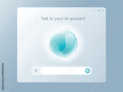 Chatbot abstract symbol, Personal assistant and voice recognition concept gradient, User Interface speak chat with AI virtual assistant bot.