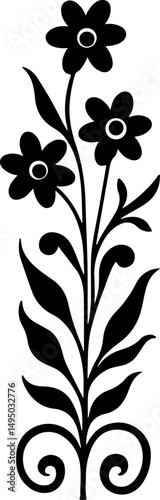 Ornate Floral Silhouette Tree