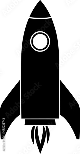 Space rocket ship silhouette vector illustration isolated on a white background
