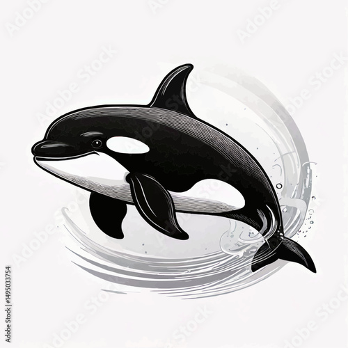 Cartoon Killer Whale Vector