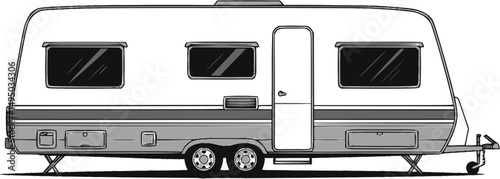 camper van isolated on white
