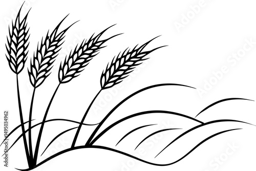 vast wheat field swaying gently in summer breeze vector illustration