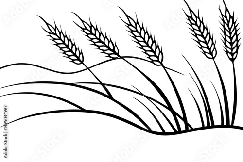 vast wheat field swaying gently in summer breeze vector illustration