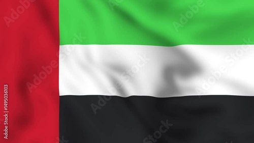 United Arab Emirates flag waving loop 4K animation video National symbol.