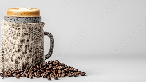Aromatic coffee in a stylish mug