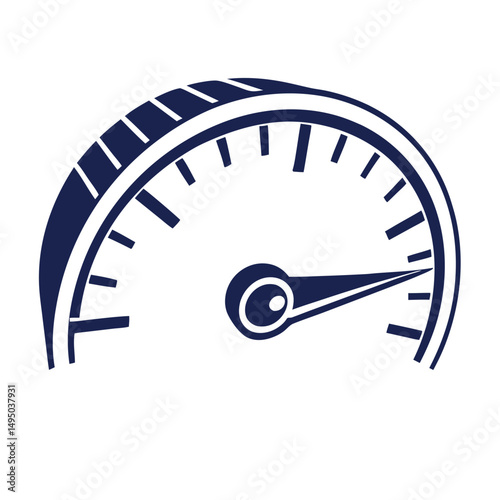 Blue vector tachometer speedo meter icon on white background. Adobe Illustrator Artwork