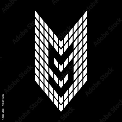 No 5 racing style. The number is formed by a square arrangement. Perfect for t-shirts, sports cars, motor sports, property, architecture, construction and buildings.