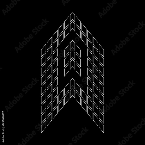 Outline Number Zero Real Estate. This Outline Number is formed by an arrangement of small squares. Perfect for t-shirts, sports cars, motor sports, property, architecture, construction, and buildings.