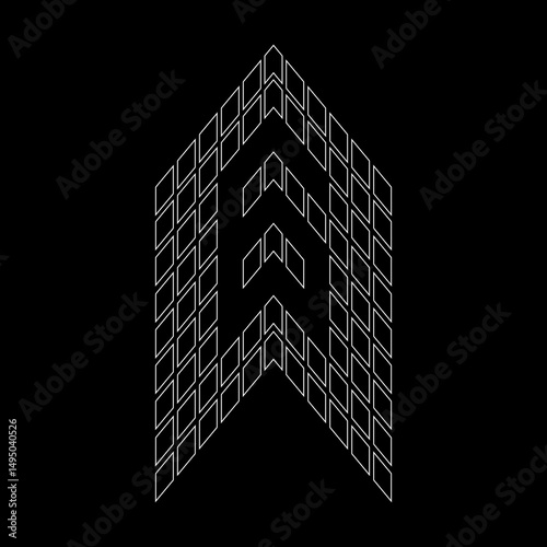 Outline Number Six Real Estate. This Outline Number is formed by an arrangement of small squares. Perfect for t-shirts, sports cars, motor sports, property, architecture, construction, and buildings.