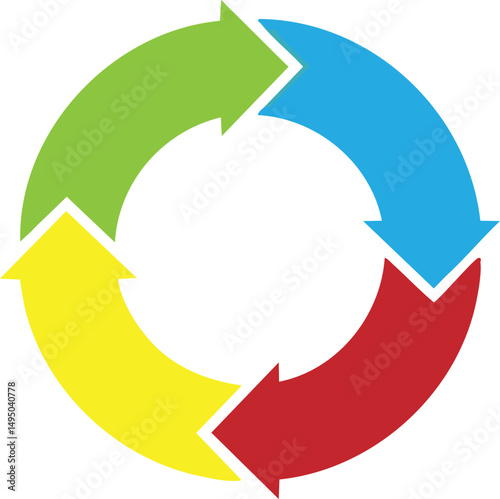 colorful arrows on white background