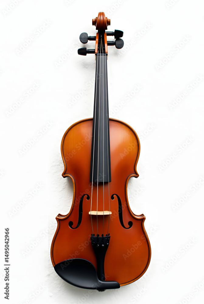 Fototapeta premium Violon de face isolé sur fond blanc