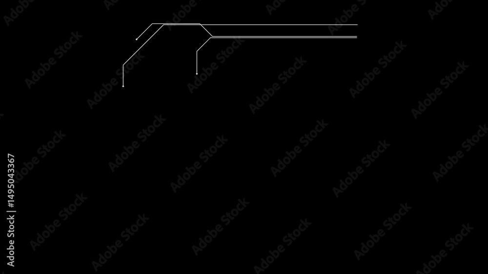 Intricate Monochrome Line Art: Complex Circuit Board Abstract Design