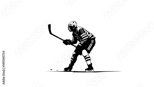 hockey player silhouette vector