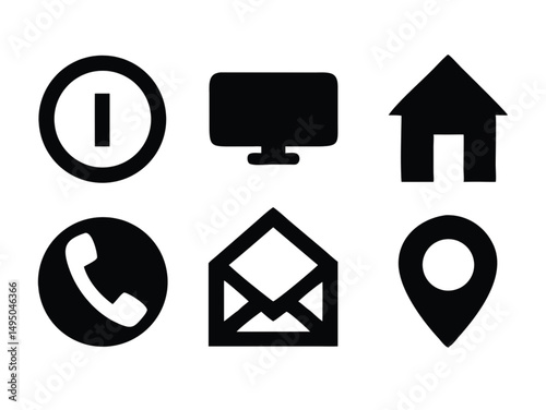 A diverse set of home internet and communication vector icons for web design