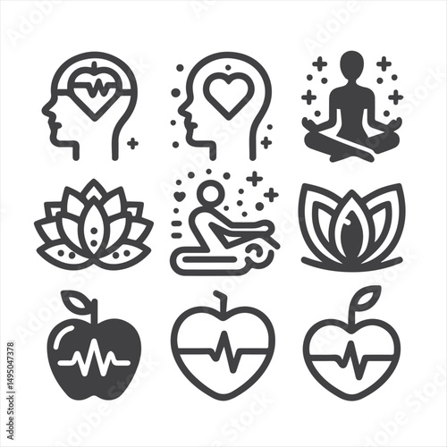 Veterinary icon set. Contains such icons as pets, medical history, health care, vet, vaccines, test, dental care, antiparasitic, diagnosis, x ray, veterinary clinic and more. Vector illustration