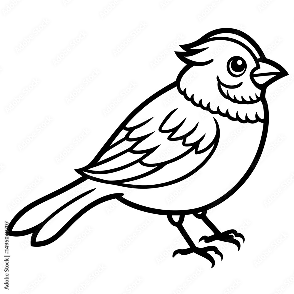Fototapeta premium Enchanted Sparrow line art vector