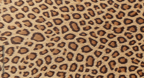 Realistic Leopard Print Brown and Tan Animal Fur Texture Seamless Pattern Background