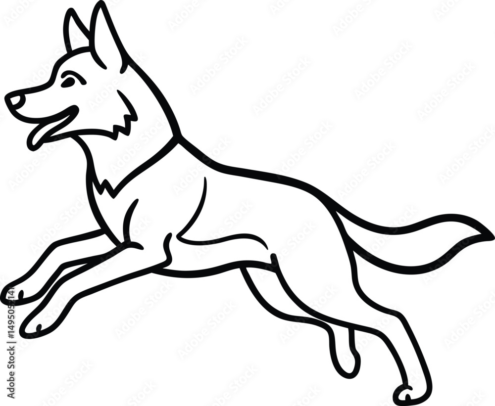 Fototapeta premium German Shepherd Dog Outline Drawing