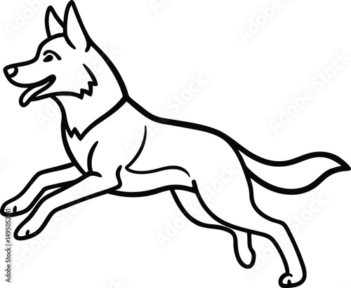 German Shepherd Dog Outline Drawing