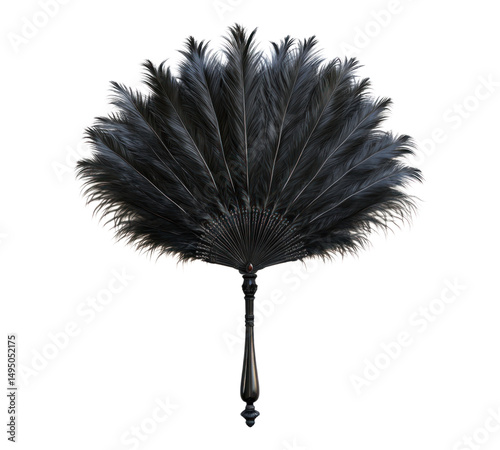 Burlesque feather fan on transparent background