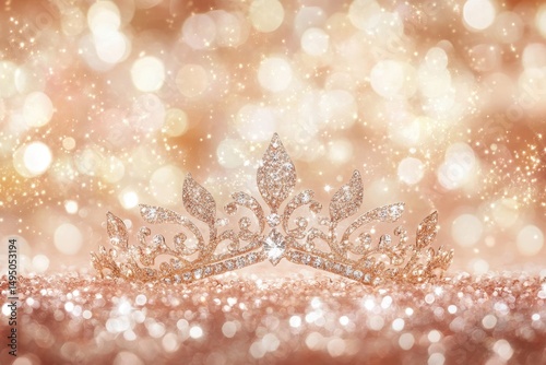 Wallpaper Mural Gilded tiara on a sparkling background Torontodigital.ca