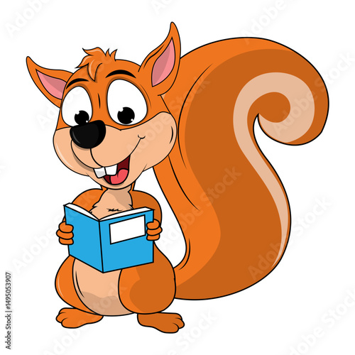 Cute Squirrel Animal Cartoon Illustration