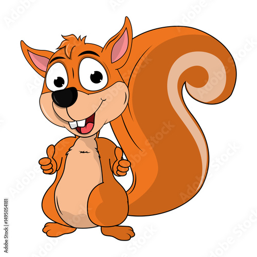 Cute Squirrel Animal Cartoon Illustration