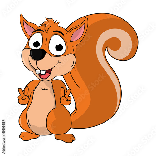Cute Squirrel Animal Cartoon Illustration