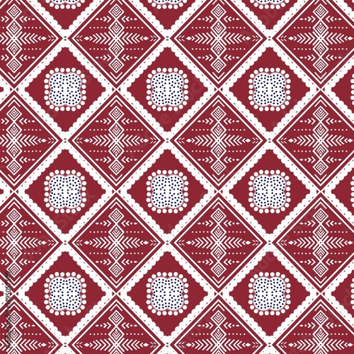 seamless geometric pattern Gemstones decorated with green color