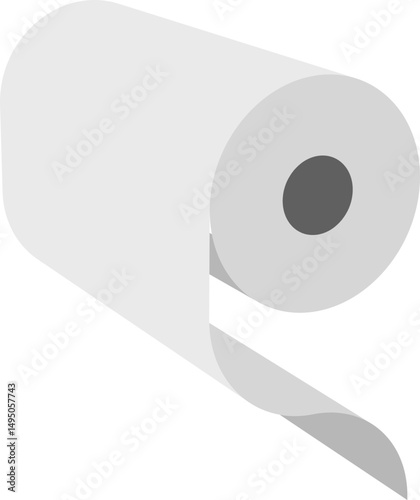 A minimalist illustration of a paper towel roll, perfect for concepts of cleanliness, hygiene, or fresh starts.