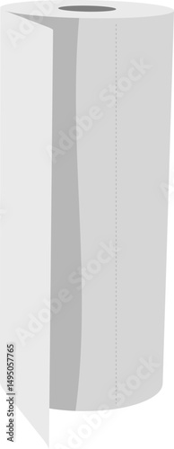 A minimalist illustration of a roll of paper towels, partially unrolled.  Perfect for representing cleanliness, freshness, or the concept of readily available resources.