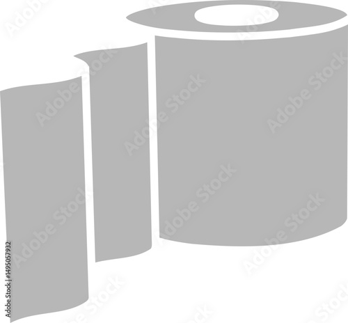 Simple, minimalist graphic of a paper towel roll.  Perfect for representing cleanliness, hygiene, or resourcefulness.  Use in websites, apps, or presentations needing a clean and modern icon.