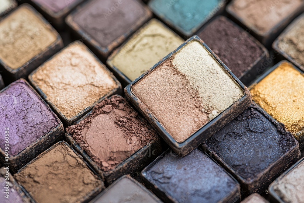 Close-up of eyeshadow palettes Close-up of eyeshadow palettes