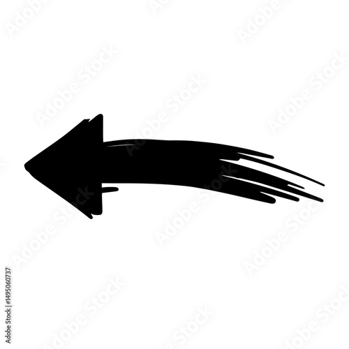 A stylish and aesthetically pleasing black arrow that points to the left direction