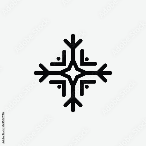 Elegant Snowflake Vector Design – High-Quality Winter Snowflake Graphics in Black & White