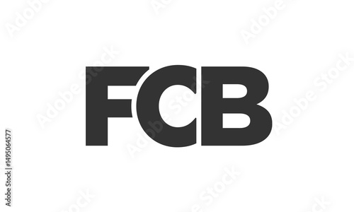 FCB logo design template with strong and modern bold text. Initial based vector logotype featuring simple and minimal typography. Trendy company identity.
