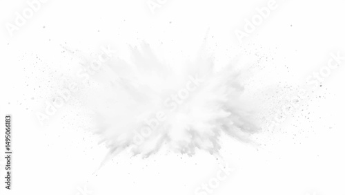 Vector white paint color powder festival explosion burst isolated white background. Abstract explosion white background.	
