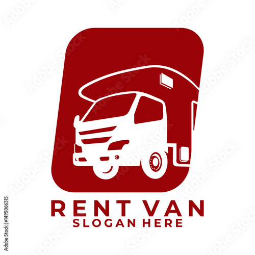 Car Van rent sign logo design vector template