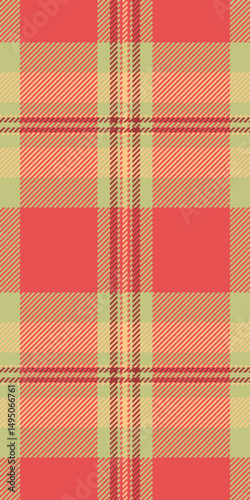 Vibrant coral and pale green plaid pattern.  A seamless textile texture ideal for fashion, home decor, or website backgrounds.  This cheerful, warm design evokes feelings of comfort and style.