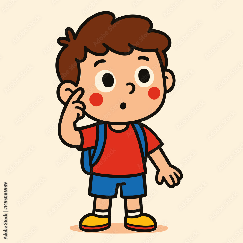 Curious Schoolboy Character Illustration A Vector Graphic for Kids Curious Schoolboy Character Illustration A Vector Graphic for Kids