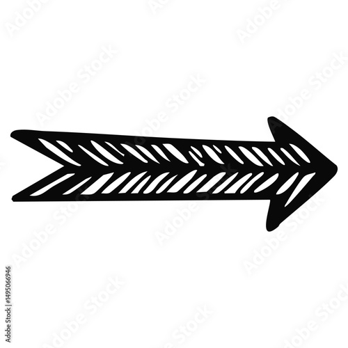 This is a stylized arrow illustration designed for directional guidance and navigation